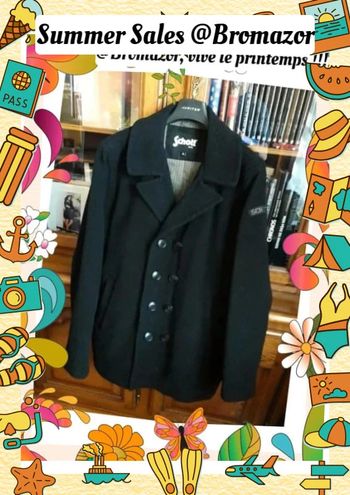 Caban Schott noir type 740 taille XL