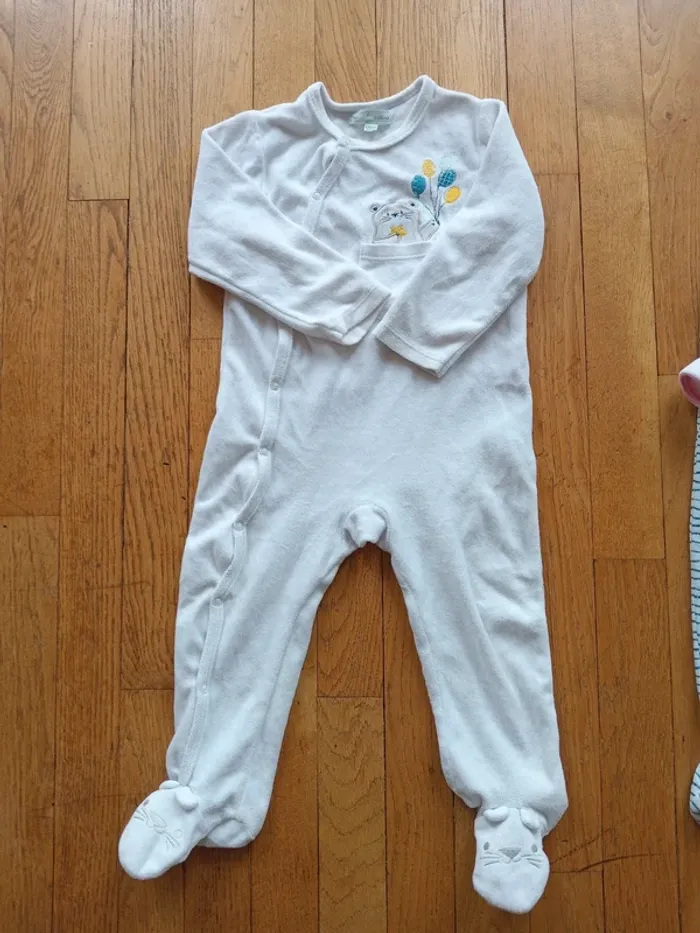 Lot 3 pyjamas grenouillère fille velours hiver, 1 pièce, Petit Bateau 24 mois - photo numéro 14