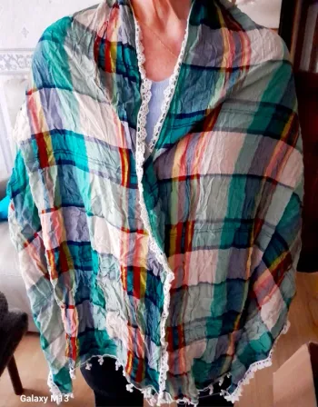 Châle à carreaux multicolore