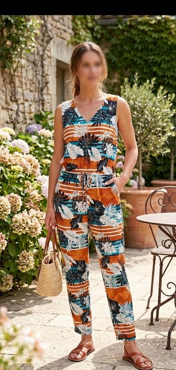 Combinaison pantalon fleurie by one taille L/XL