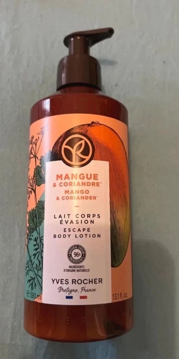 Lait corps Yves Rocher mangue corriandre