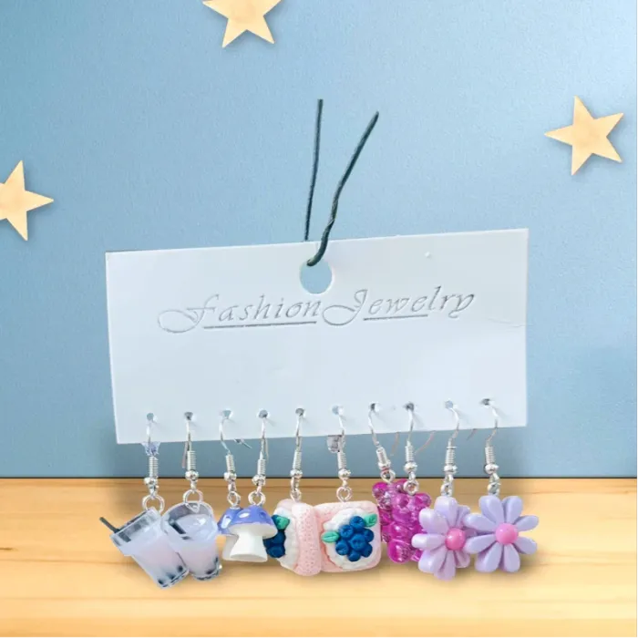 Boucles d'oreilles originales 5 paires - photo numéro 2
