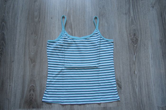 DÉBARDEUR RAYÉ BLEU ET BLANC FILLE "POCOPIANO" - 12 ANS - n°04 - photo numéro 2