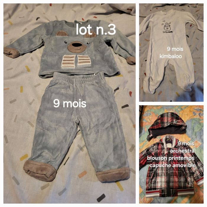 Lot babygros blouson garçon 9 mois - photo numéro 3