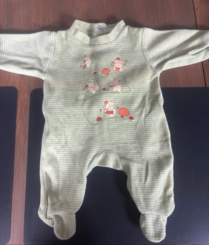 Lot de 3 bodies vert 0 mois/ naissance
