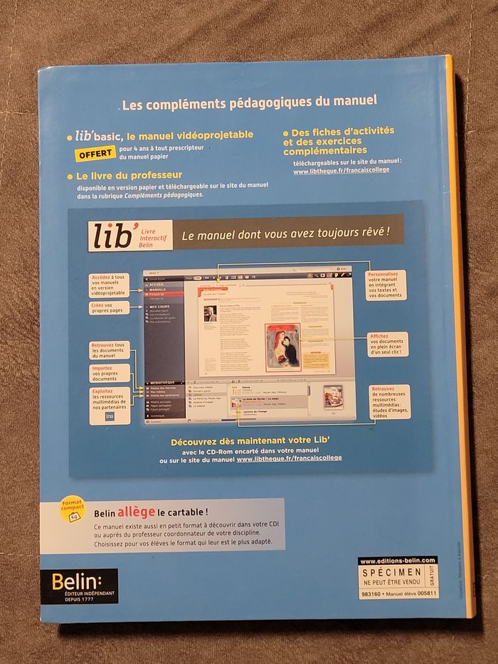 Francais 4e L'Oeil et la Plume - Programme 2011 Françoise Lagache, Eric Pellet - photo numéro 2
