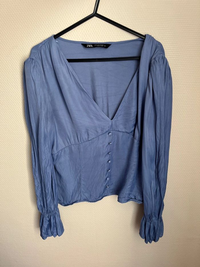 Blouse bleu Zara taille S - photo numéro 9