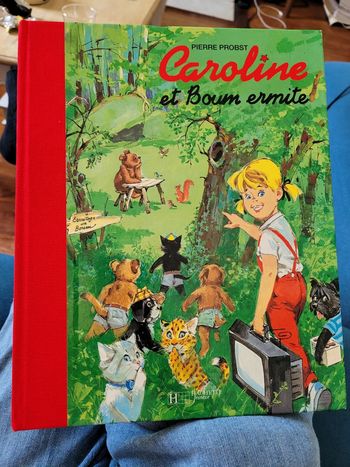 Livre rare relié rouge Caroline et Boum Ermite Pierre Probst Hachette Jeunesse Grand Album