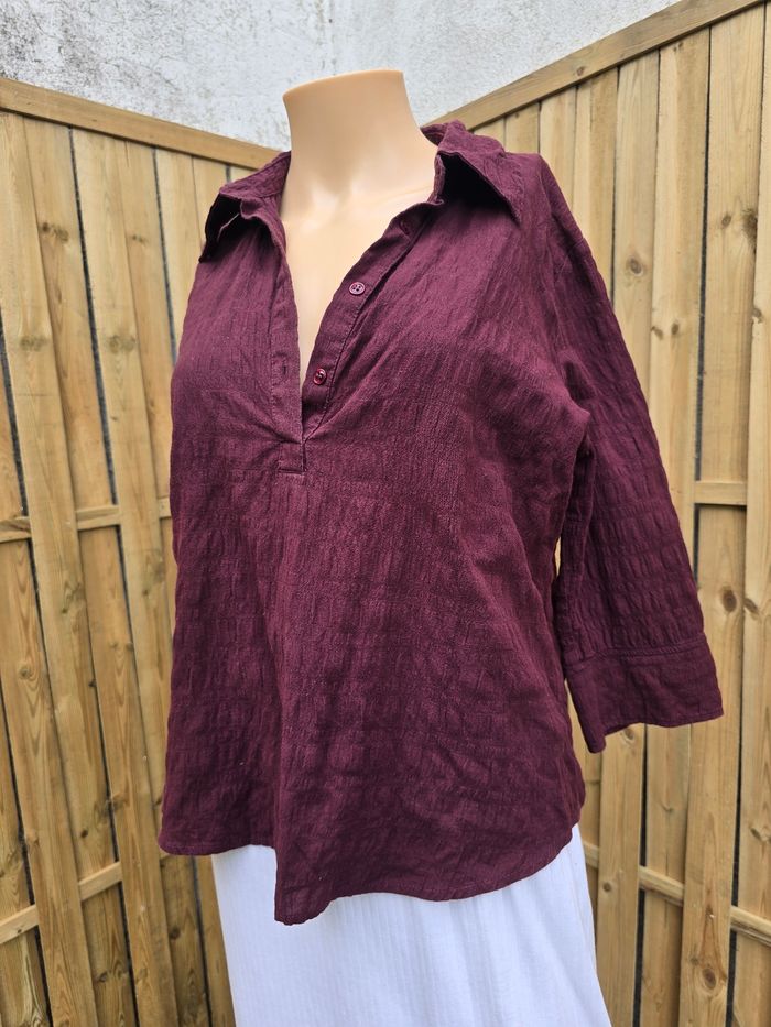Tunique tons burgundy choco🍒vintage y2k cache cache🍒Taille 38 - photo numéro 3