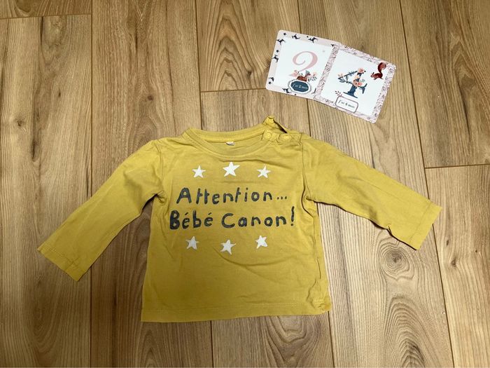 T Shirt manches longues jaune BE 24 mois