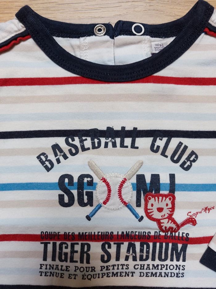 T-shirt rayé manches longues Baseball Sergent Major 12 mois - photo numéro 2