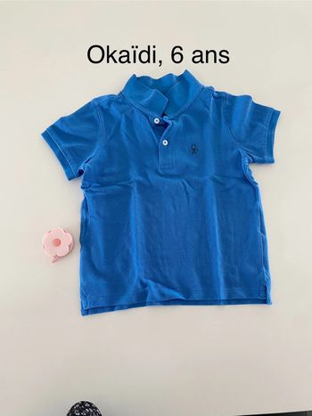 Polo bleu Okaidi 6 ans