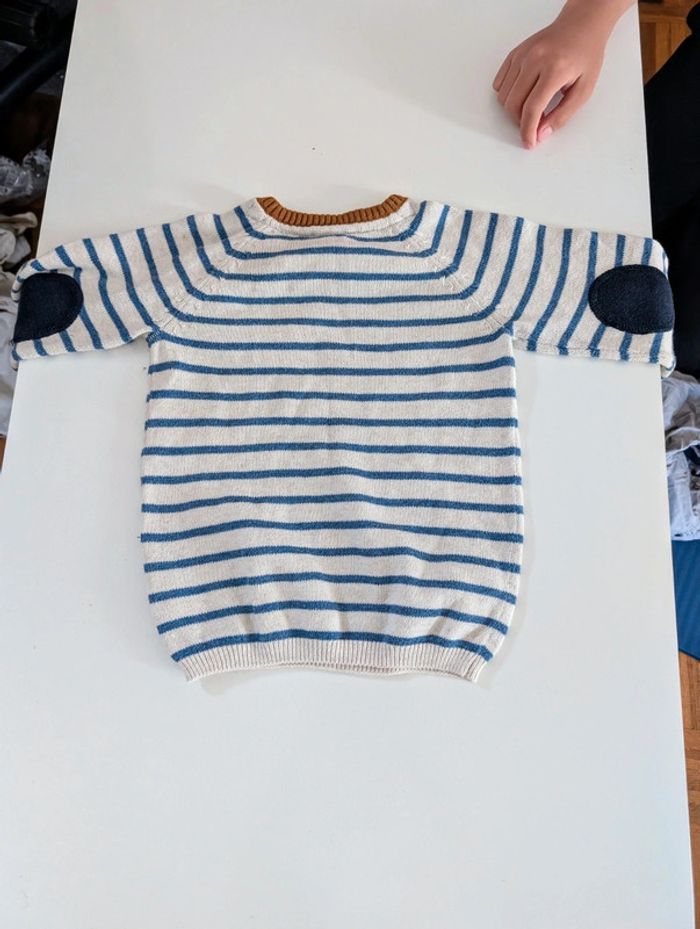 Pull marin marinière coton mixte bébé 9-12 mois - photo numéro 2