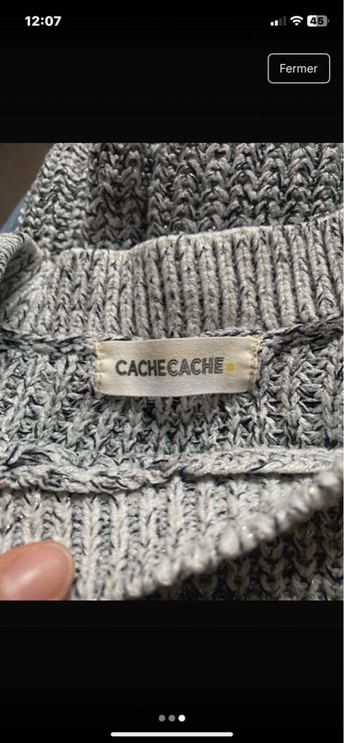 Pull gris de cache cache taille s - photo numéro 2