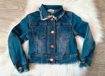 Veste en jean fille strass