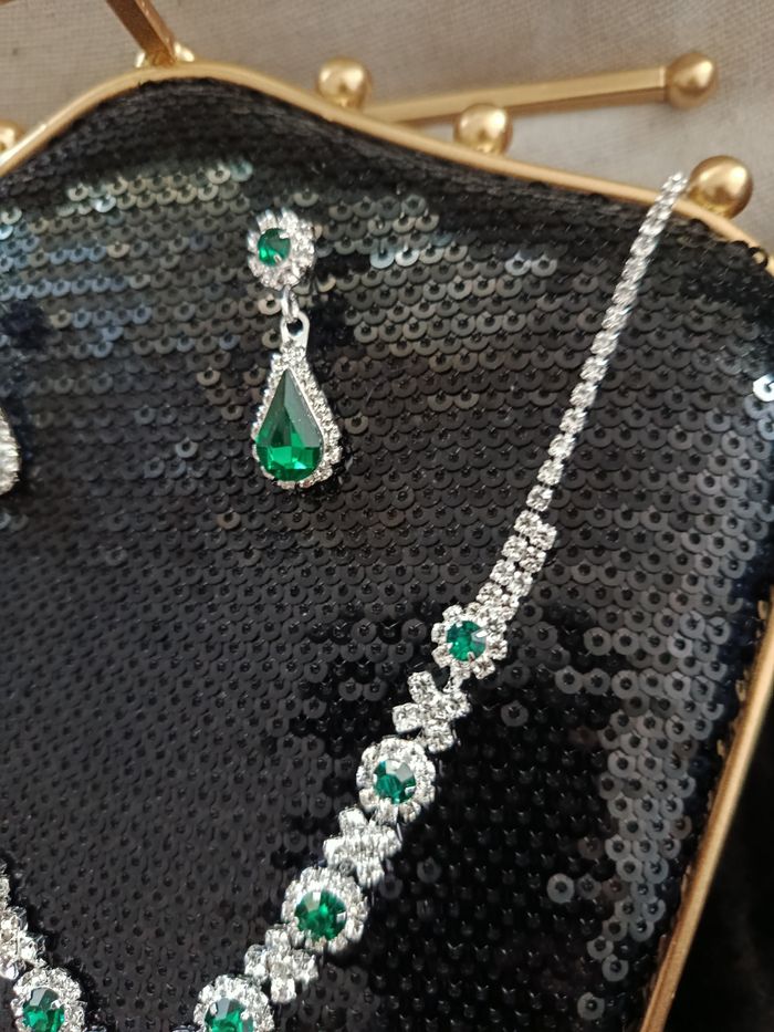 Parure Vert émeraude Diamanté - photo numéro 4