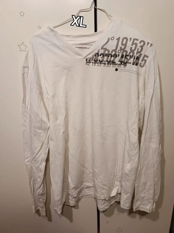 Tee shirt blanc manches longues taille XL