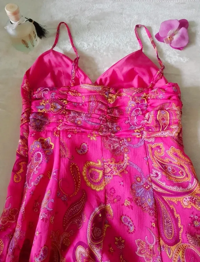 Robe courte habillée imprimé cachemire 38 - photo numéro 3