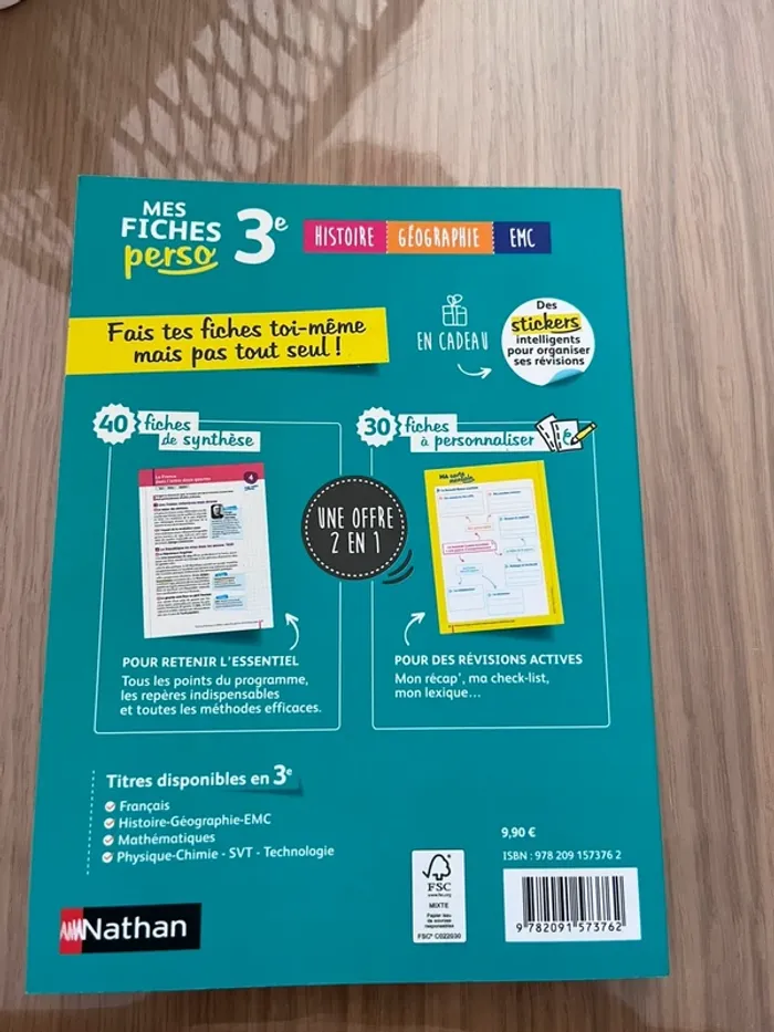 Livre fiche révision 3eme - photo numéro 2