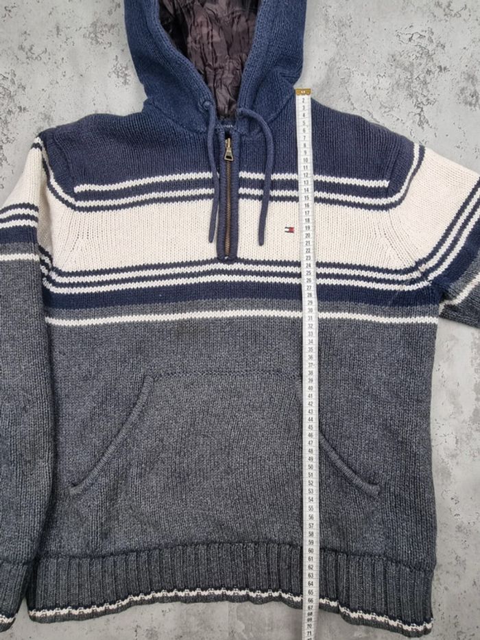 Pull 1/4 zip à capuche Tommy Hilfiger – Taille M Hommes (mesures en photos) - photo numéro 10