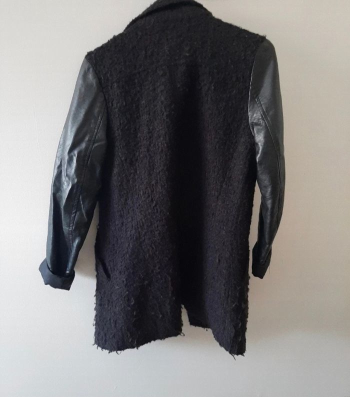 Manteau bi matière femme - photo numéro 2