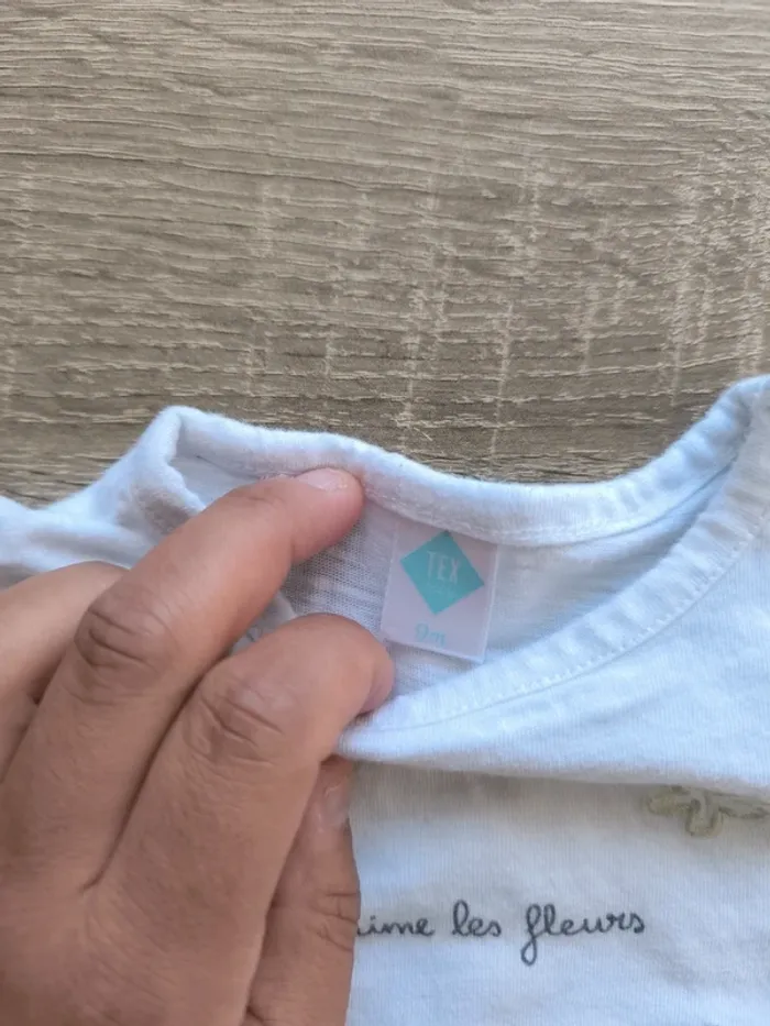 Haut manches longues fleuri 9 mois tex - photo numéro 2