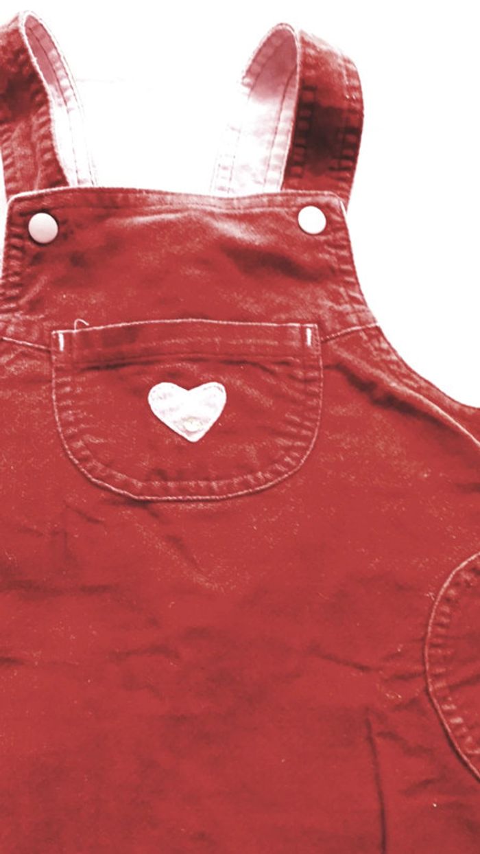 Robe salopette en velours rouge 18 mois - photo numéro 3