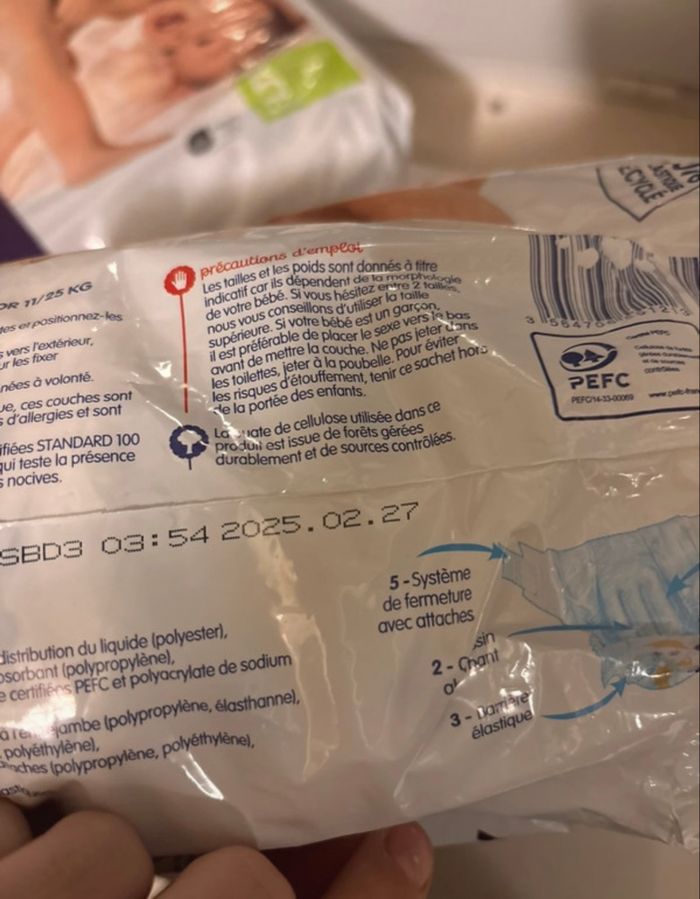 Couches activ+ - 50 couches - mots d’enfants - taille 5 - 11 à 25 kg - un neuf et un entamé - photo numéro 6