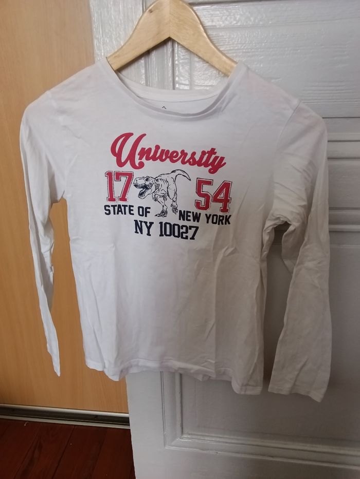 Tee-shirt tex blanc et multicolore