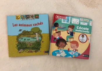 Lot 2 livres volets pop up - animés - Kididoc - l’école maternelle et les animaux cachés