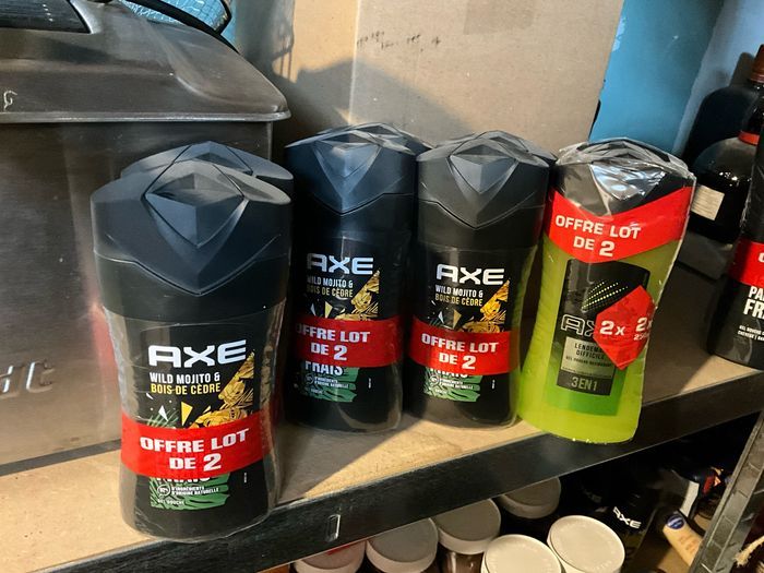 12 gel douche axe (voir détail), remise 30 % avec code