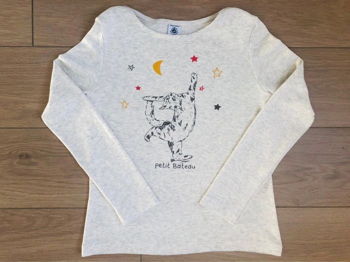 T-shirt sérigraphié chat Petit bateau T-10 ans - photo numéro 2