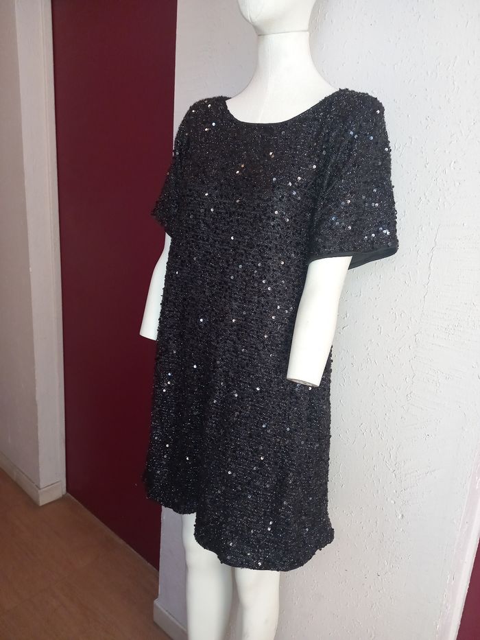 Robe courte ornée sequins M - photo numéro 7