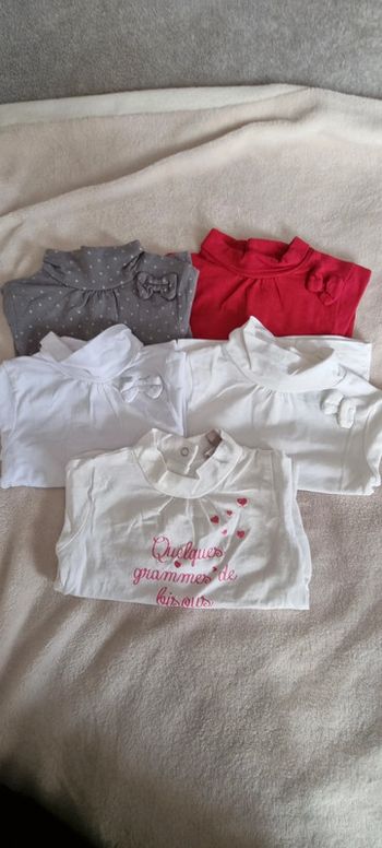 Lot de 5 tee-shirts col roulé 3mois
