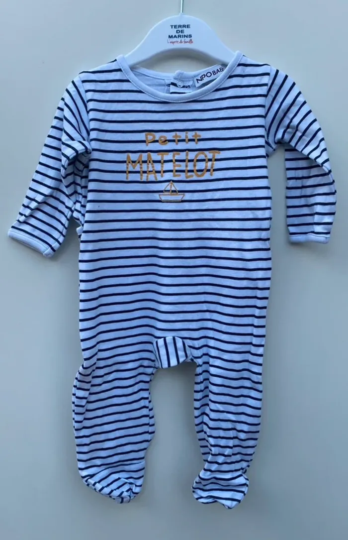 Lot 3 pyjamas velours et coton 1 pièce - photo numéro 9