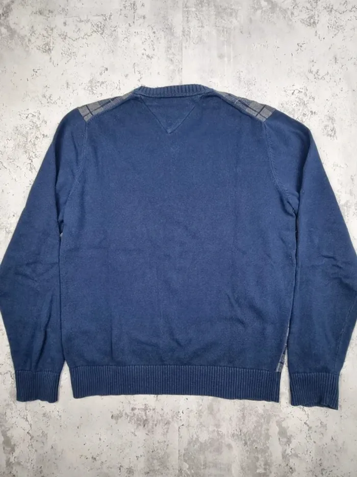 Pull col V Tommy Hilfiger bleu/gris, M Hommes - photo numéro 4