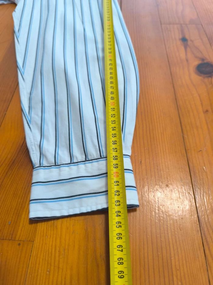 Chemise à rayures - Ralph Lauren - Yarmouth - Logo brodé marine - blanc, bleu, noir - Taille L - photo numéro 14