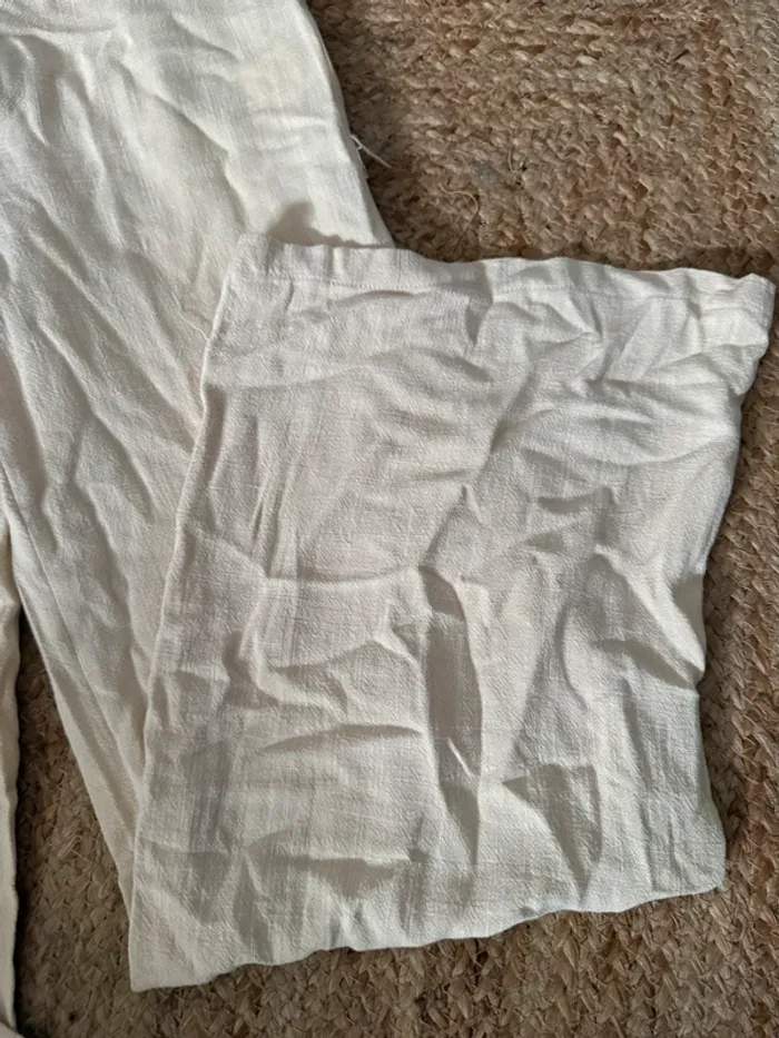 Pantalon Large Été NN Crème / Lin Mélangé - Neuf ! - photo numéro 2