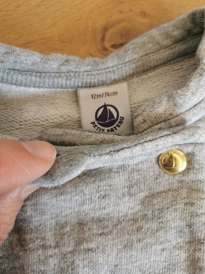 Veste chic bébé en coton gris 12mois petit bateau - photo numéro 4