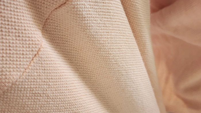 Superbe sweat rose poudré et blanc années 80's 90's en toille coton, taille 38-40 - photo numéro 5