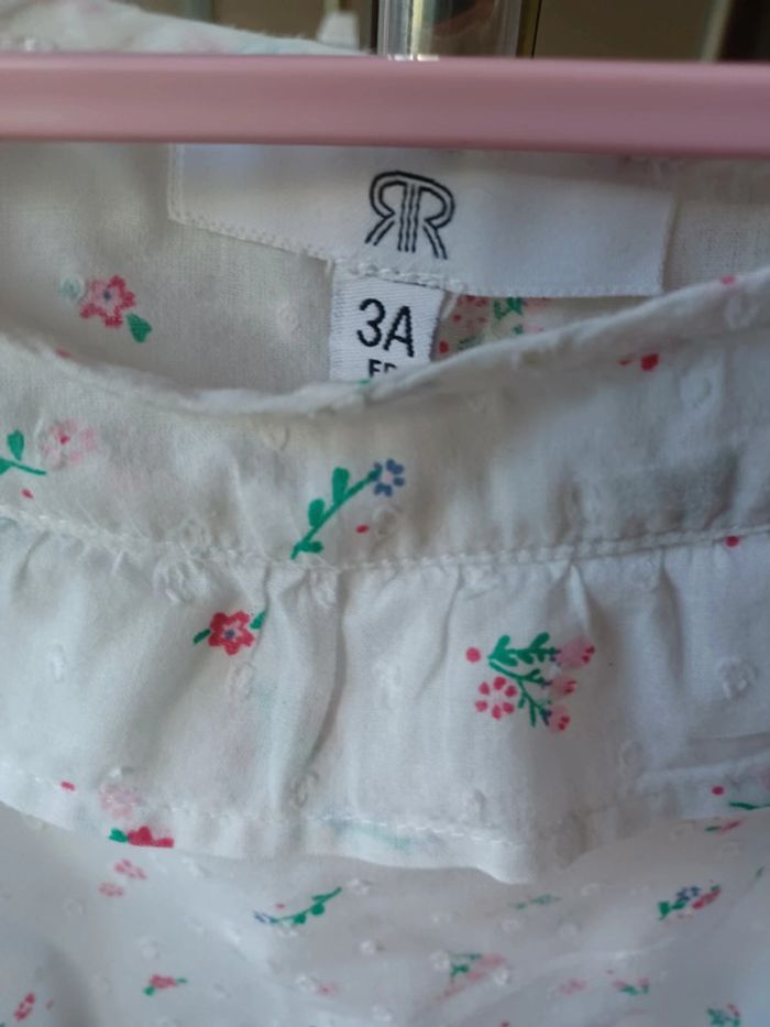 Blouse blanche à petites fleurs 3 ans - photo numéro 6