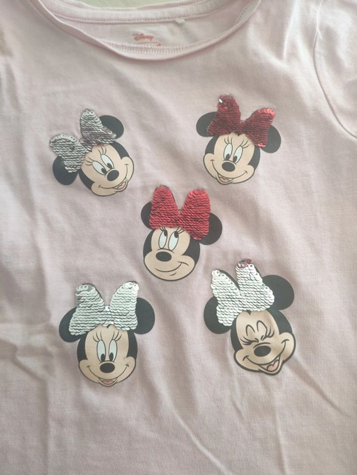 Très joli t shirt rose Minnie à sequins Orchestra Disney 3 ans - photo numéro 3