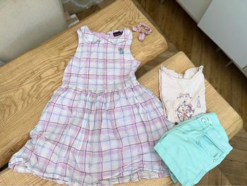 Ensemble 11 10 ans sergent major robe noeud à cheveux t-shirt short H&M