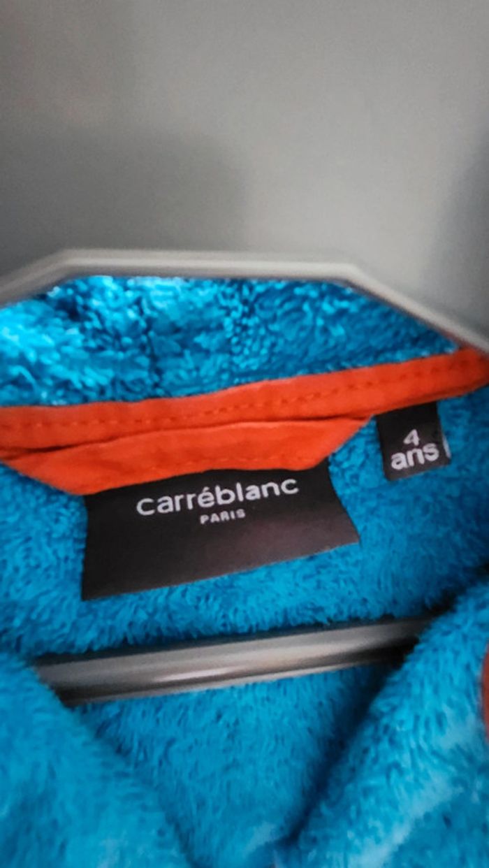 Peignoir de bain à capuche carré blanc 4 ans - photo numéro 3