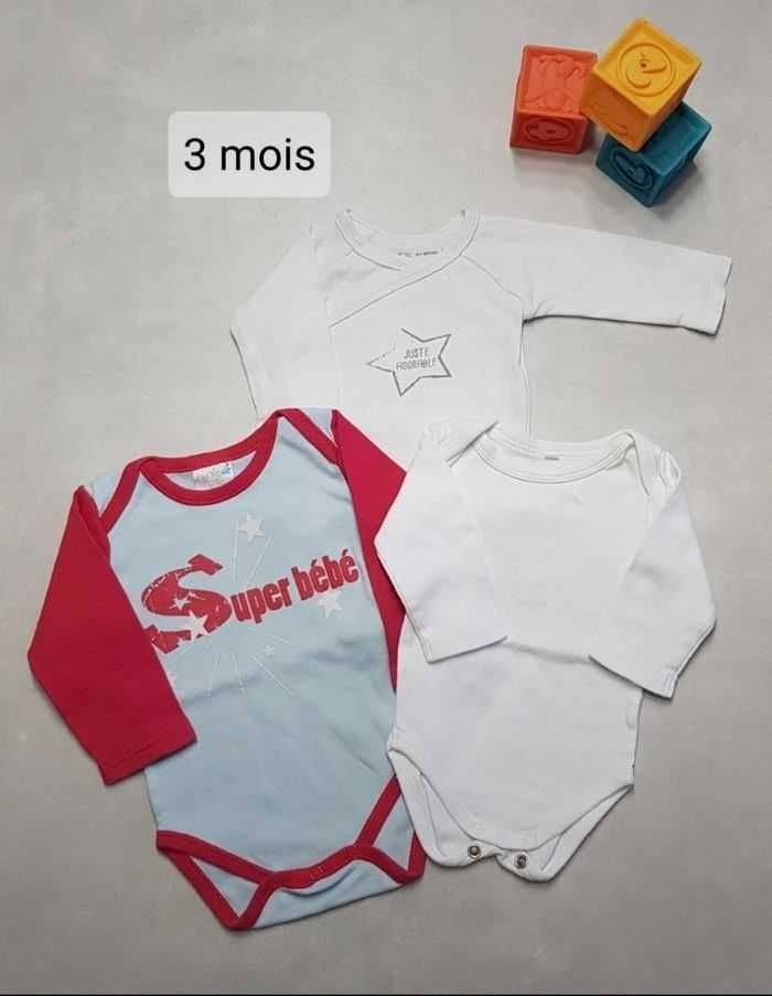 Lot de 3 bodies 3 mois