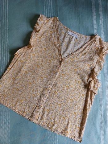 Blouse légère en coton motif fleuri