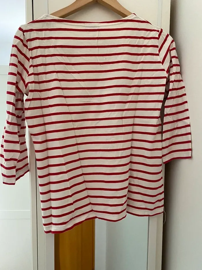 haut blanc rayures rouge - photo numéro 3