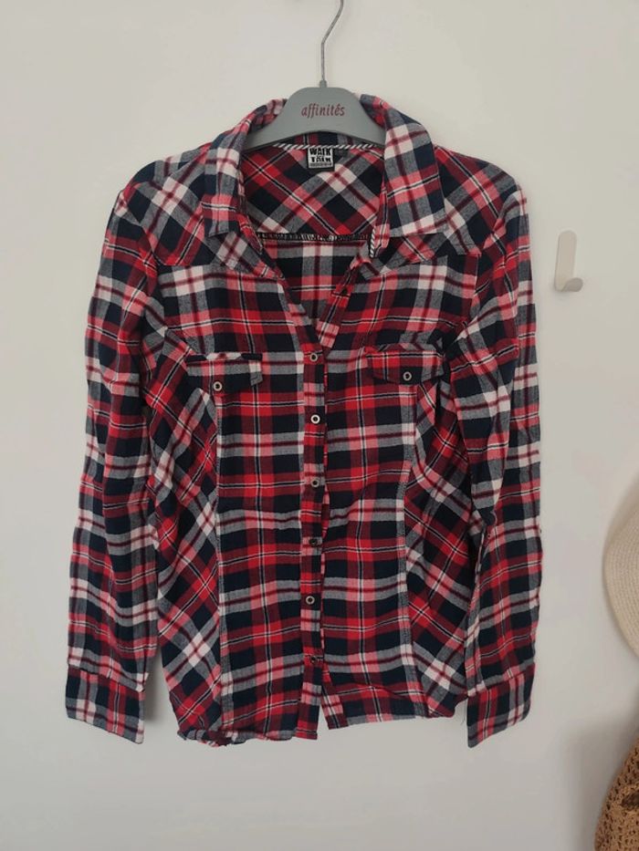 Chemise à carreaux rouge resserrée à la taille 42 walk and talk