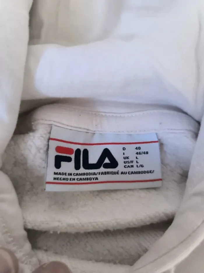 Sweat capuche unisexe L Fila rose avec logo brodé rose excellent état - photo numéro 2