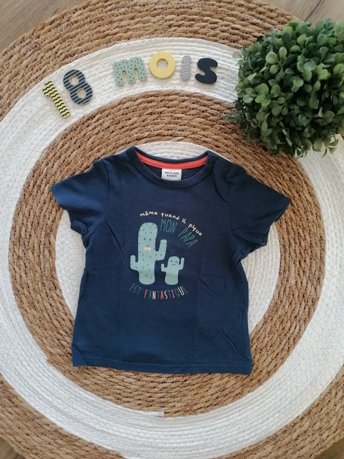 Ensemble short jaune + tee-shirt bleu marine - Tape à l'oeil - 18 mois - photo numéro 3